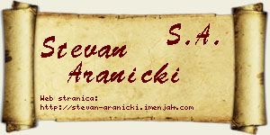 Stevan Aranicki vizit kartica